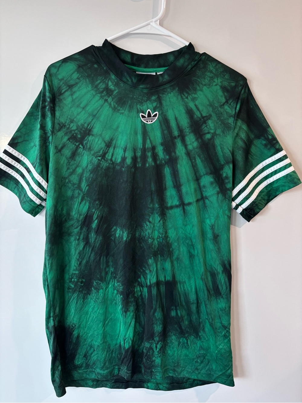 adidas Originals Space Dye Tie Dye Jersey Tee Green Black 3-Stripes Medium NWOT